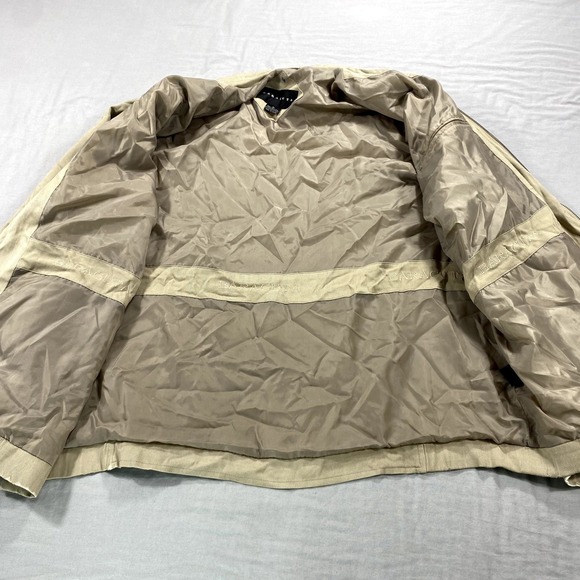 VINTAGE Baracuta Bomber Jacket Mens XL Khaki Silk Lined Full Zip Harrington * - Picture 3 of 16